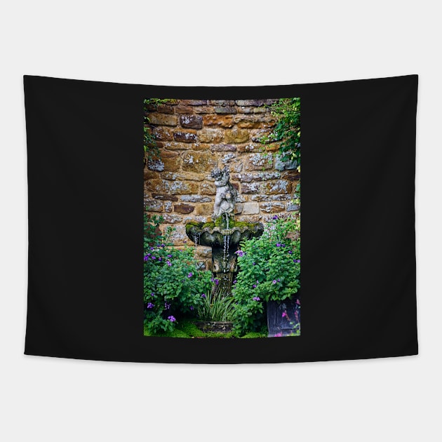 Garden Fountain Tapestry by InspiraImage