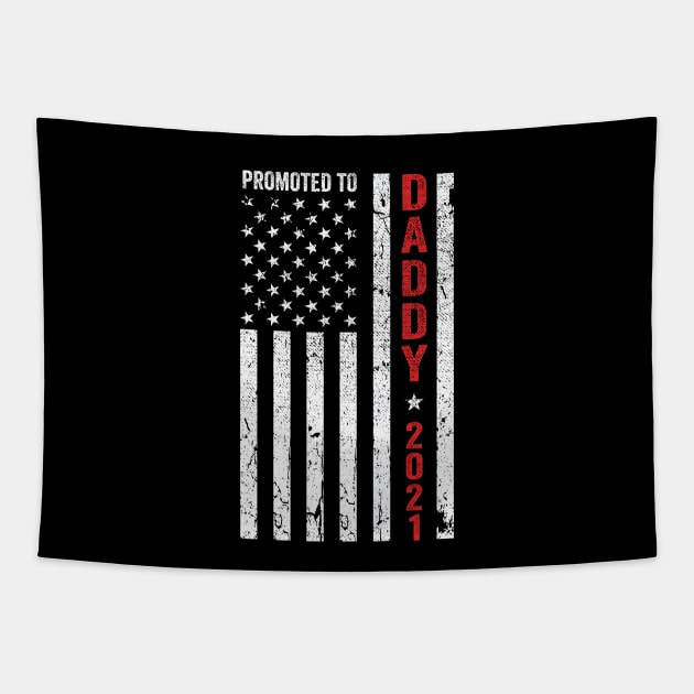 Promoted To Daddy 2021, New Dad Gift Tapestry by DragonTees