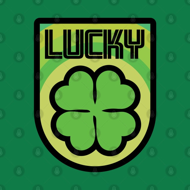 Lukcy, Retro Clover Hipster Badge for St Patrick's Day by laverdeden