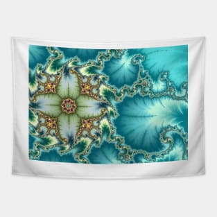 Blue Mandelbrot Fractal Tapestry