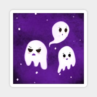 Three Little Ghost in purple halloween edition Magnet