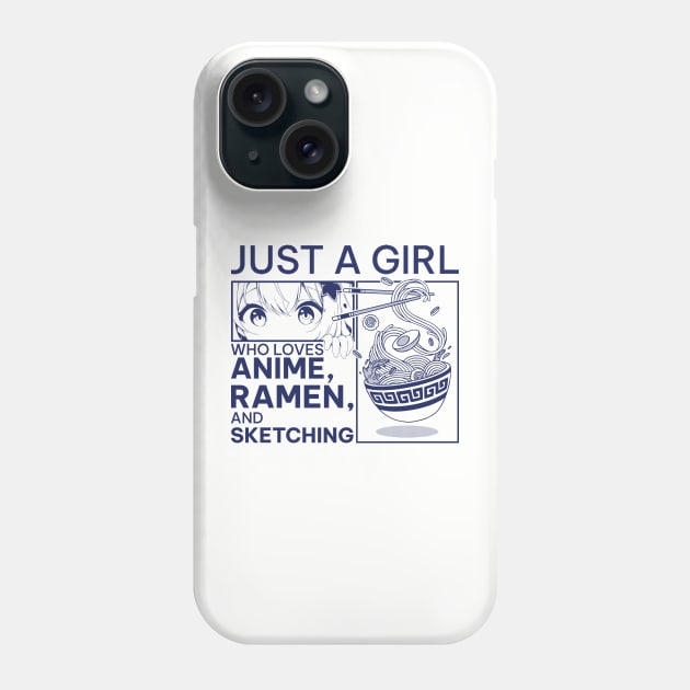 Anime-and-Ramen. Just a girl. Phone Case by Junmir