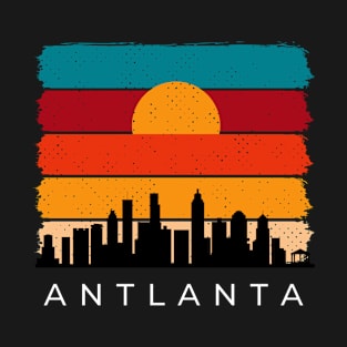 Vintage atlanta skyline with sunset T-Shirt