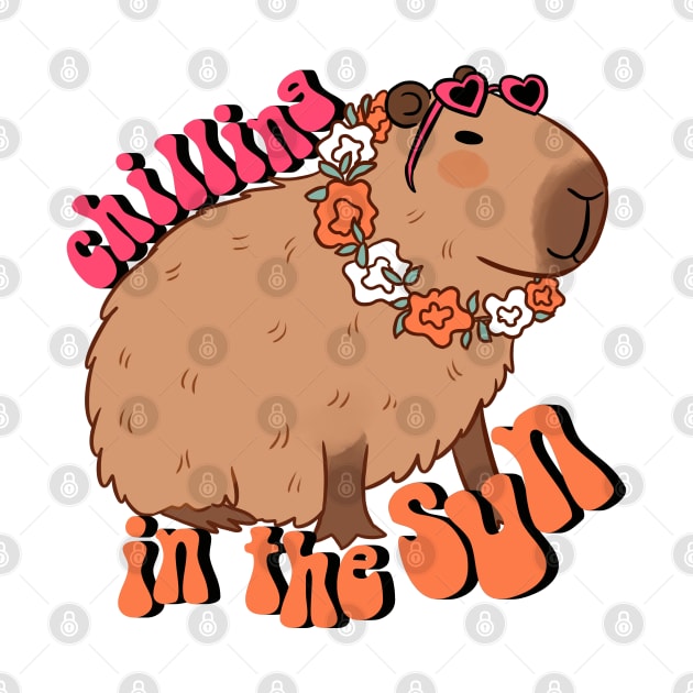 Chilling in the sun a fun capybara ready for summer vacation by Yarafantasyart