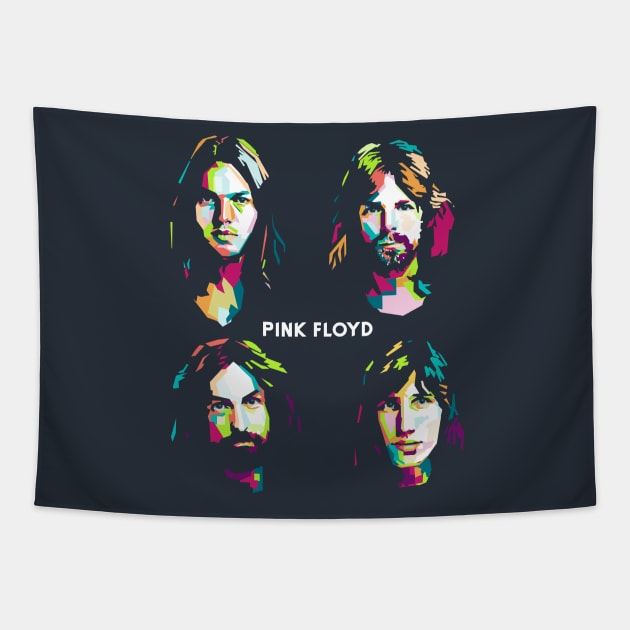 Pink Floyd In Wpap Pop Art Tapestry by Hanafi