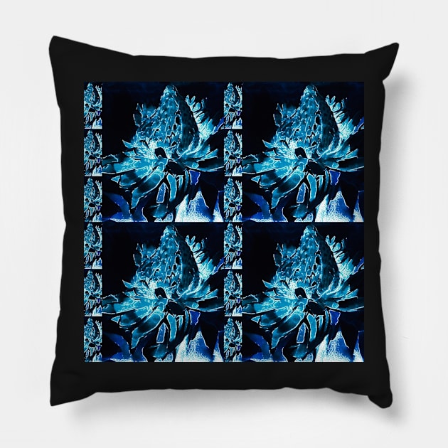 blue flower Pillow by Pipsilk