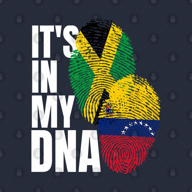 Jamaican And Venezuelan Mix DNA Flag Heritage Gift by Just Rep It!!