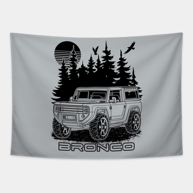 Bronco Off Road Tapestry by Guyvit