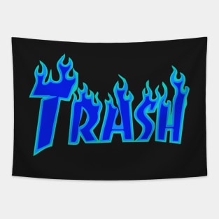 TRASH BLUE FIRE DOPE FUNNY GIFT Tapestry