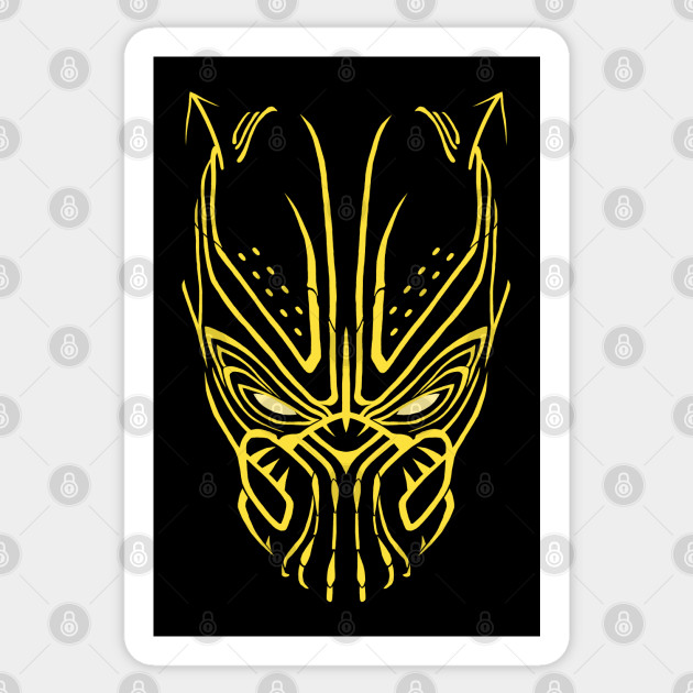 Black Panther Killmonger Golden Jaguar Glowing Mask Black