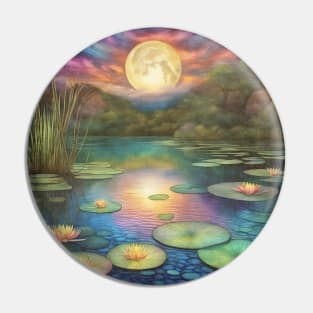 Waterlily Pond Full Moon Pin