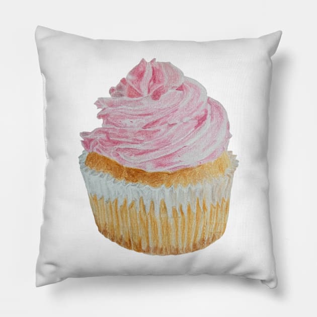 Cupcake Drawing Pillow by DrawWithSacha