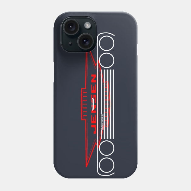 Jensen Interceptor classic car outline grille and emblem Phone Case by soitwouldseem