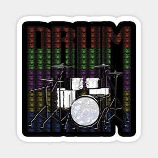 Drum Kit on drum pattern lettering Magnet