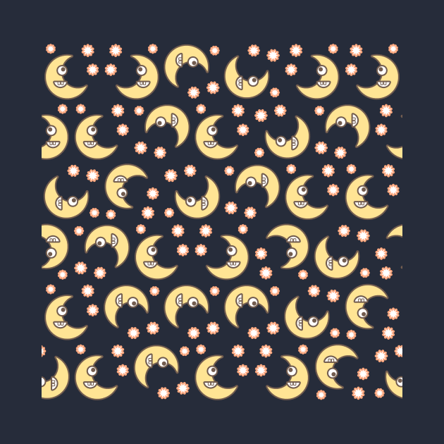 Smiling moons pattern by Gaspar Avila