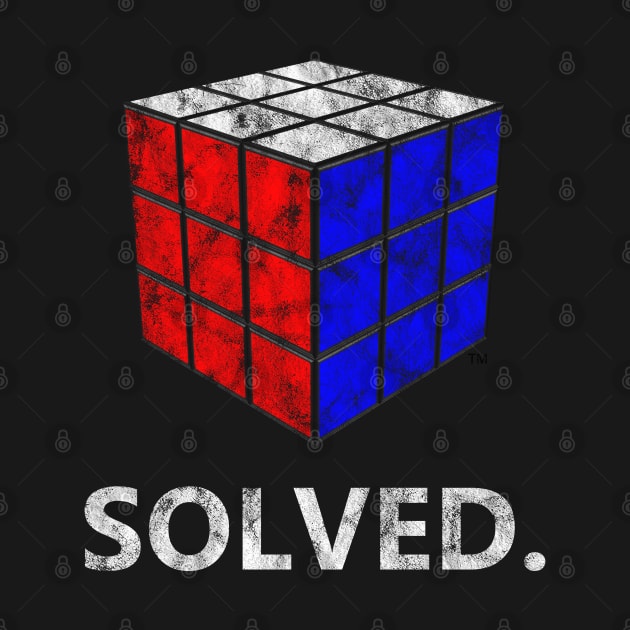 SOLVED. Vintage style Rubik's Cube Inspired Design for people who know how to solve a cube by Cool Cube Merch