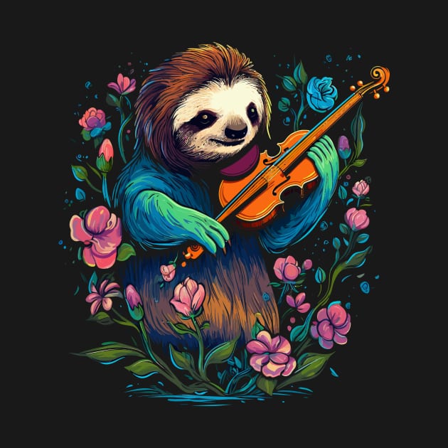 Sloth Playing Violin by JH Mart