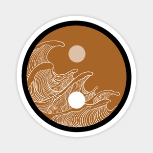 Yin Yang Wave Sun and Moon Magnet