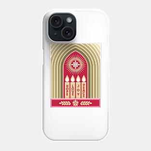 Four Advent candles lit in anticipation of the birth of Jesus Christ Phone Case