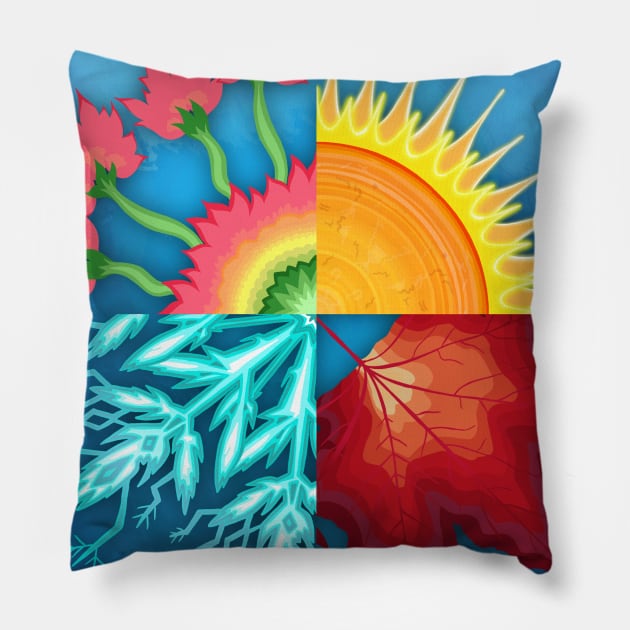 Four seasons Pillow by AliciaZwart