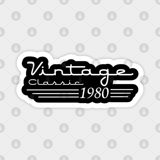 Vintage 1980 Made in 1980 40th birthday 40 years old Gift Magnet by CreativeShirt