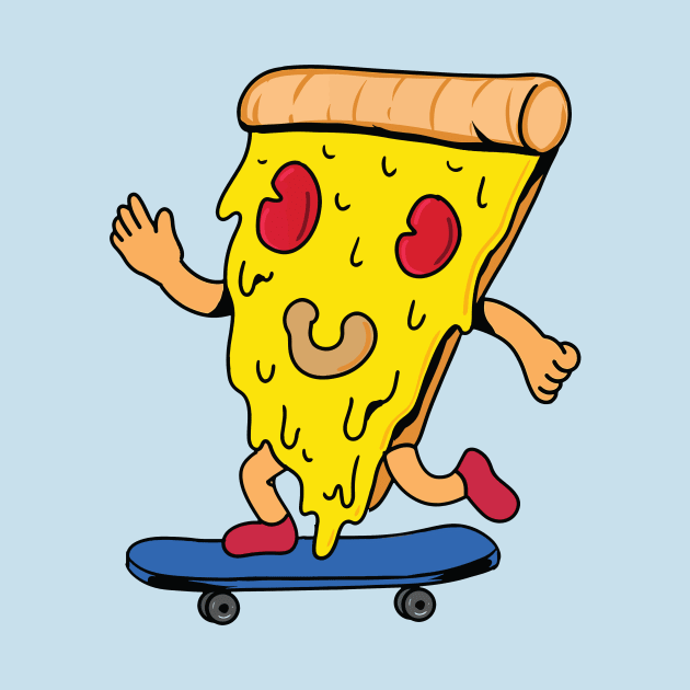 pizza riding skateboard by binding classroom
