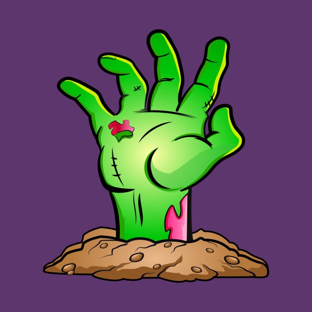 Green Zombie Hand by Cripta Art