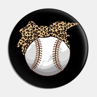 Leopard Softball Baseball Mom Leopard Tee Mother's Day Pin