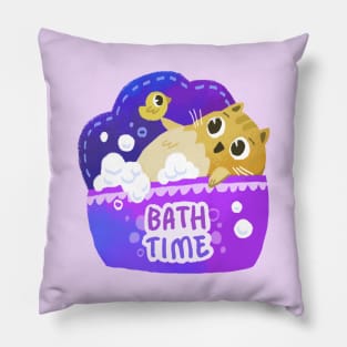 bath time cat Pillow