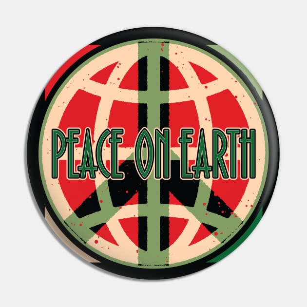 Peace on Earth Holiday Pin by wickedpretty