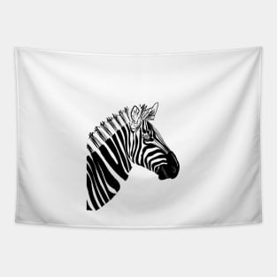 Monochrome Zebra Tapestry