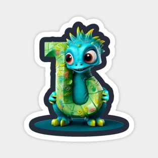 Cute Monster for Kids Alphabet Letter J Funny Back to School Magnet