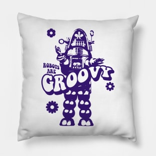 ROBOTS ARE GROOVY TIE DYE Pillow