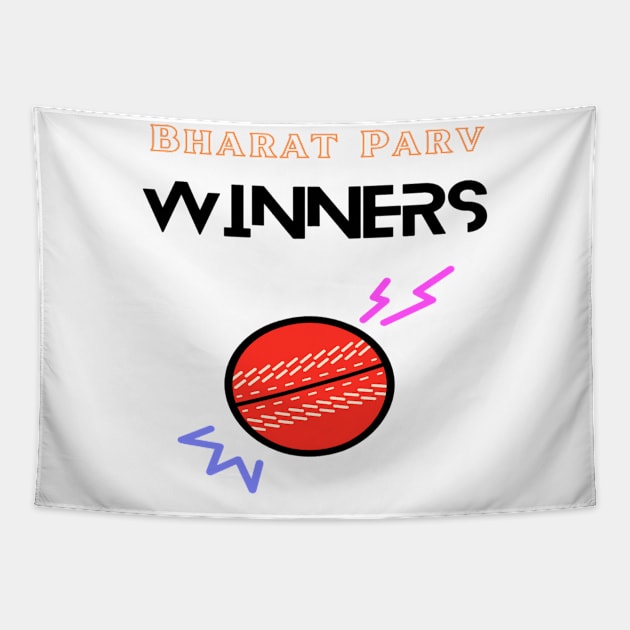 Bharat Parv - Cricket Winners Tapestry by Bharat Parv