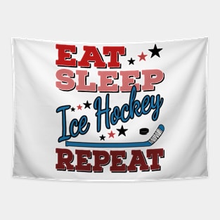 Eat Sleep Ice Hockey Tapestry