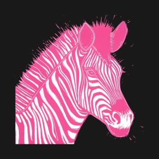 Pink Zebra Linocut T-Shirt