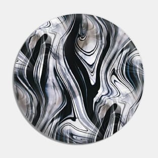 Black and White Swirl Marble Glass Pin