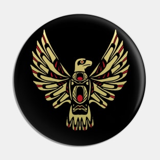 Black and Gold Eagle Design Pin