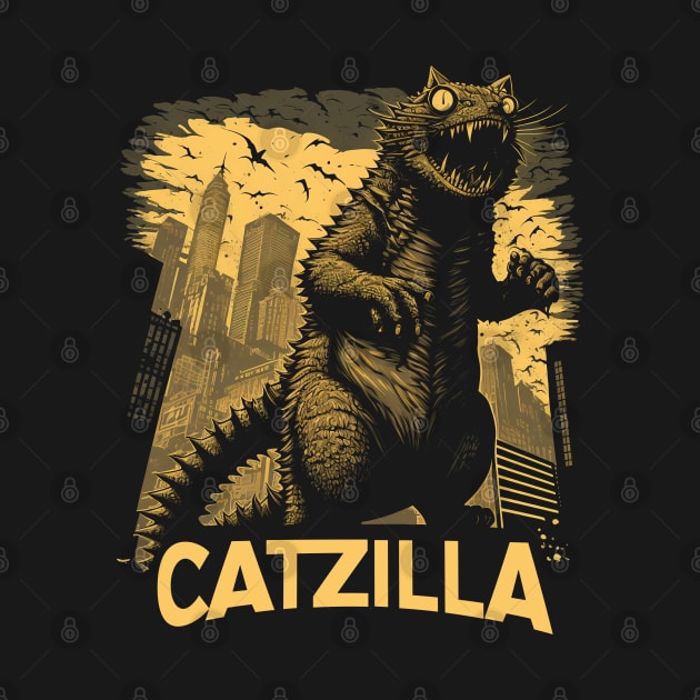 Giant Kaiju Cat Monster - Catzilla by Tshirt Samurai