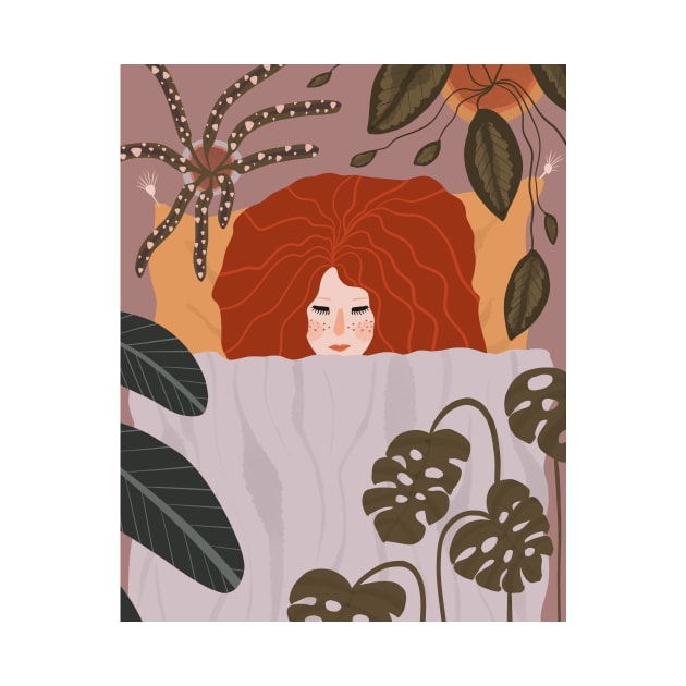 Cozy plant lady by Artsy Morning Studio