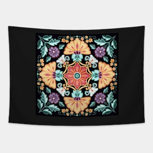 Garden Mandala - midnight Tapestry