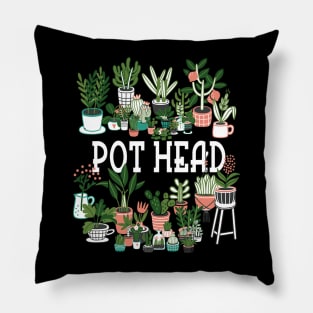 Plant Lover and Gardener Pot Head Succulent Pillow