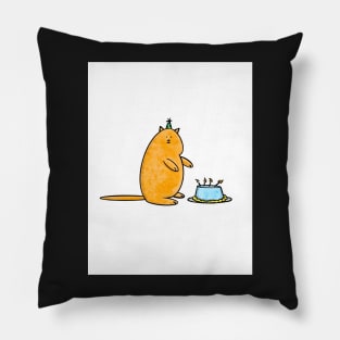 Cat and Cake Pillow