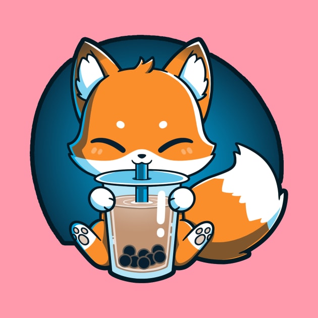 Cute Fox Drinking Cold Drink by LazyMice