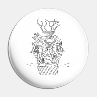 Air Balloon Fantasy Mandala Design Pin