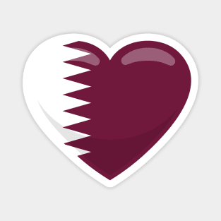 Qatar Flag Heart Magnet