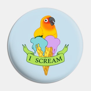 I scream Ice Cream Sun Conure Doodle Pin