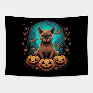 Tonkinese Cat Halloween Tapestry