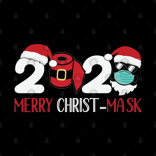 Merry Christ-Mask 2020 Quarantine Christmas Santa Face Mask by DragonTees