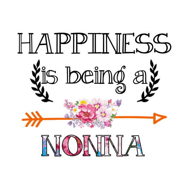 Happiness is being Nonna floral gift by DoorTees